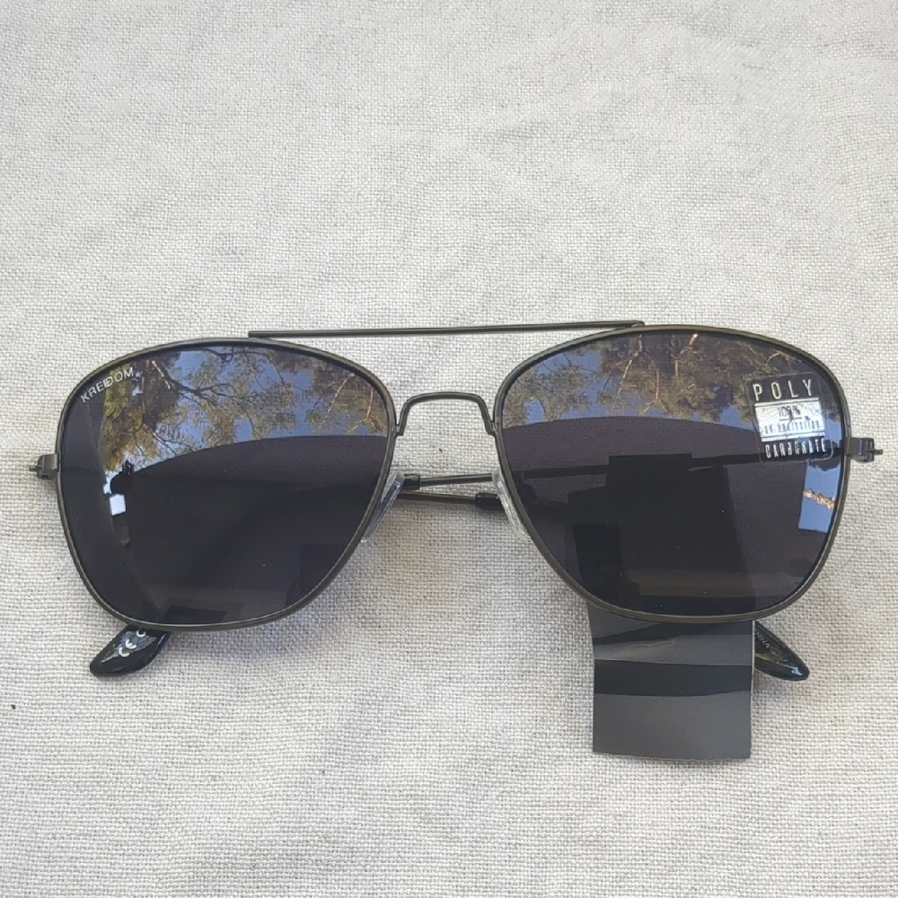 POL Men's Black Aviator Sunglasses